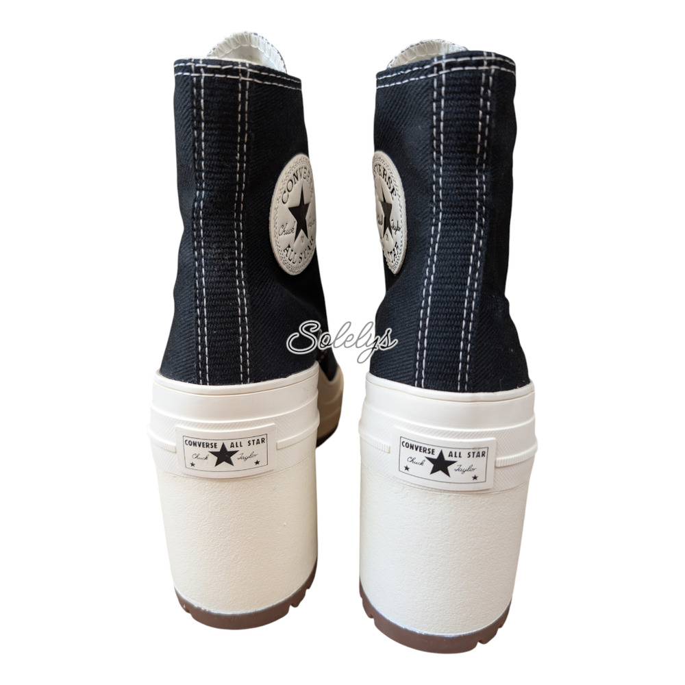 Converse Chuck 70 De Luxe Heel Platform Heel Black Egret Sneaker Boot Womens 8 - Picture 3 of 9